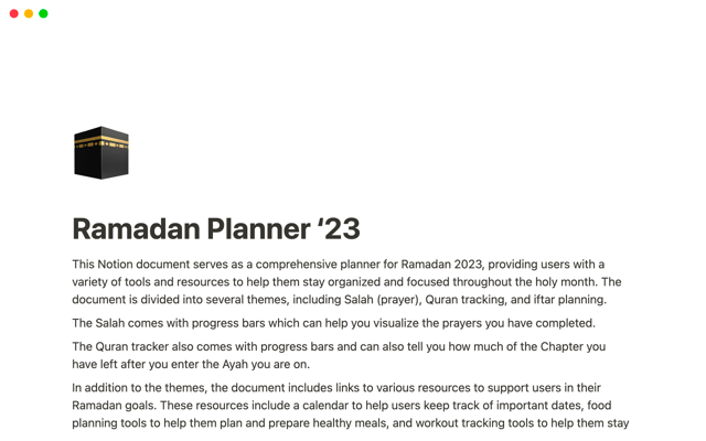 Ramadan Planner '23