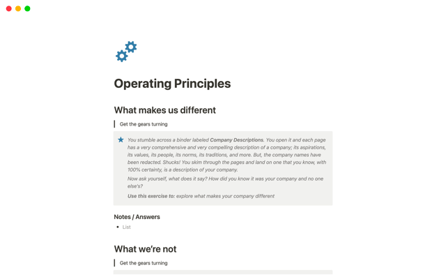 Operating Principles