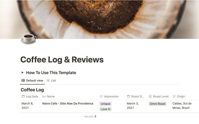 Coffee Log & Reviews