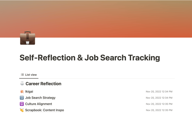 Self-Reflection and Job Search Tracking