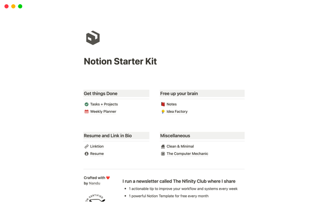 Notion Starter Kit
