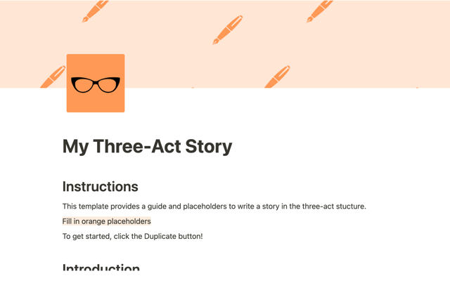 Three-Act Story Template & Explanations