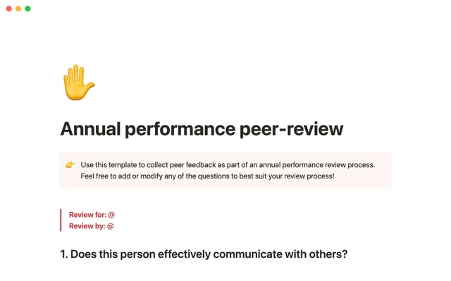 Annual performance peer-review