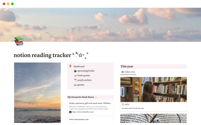 notion reading library tracker