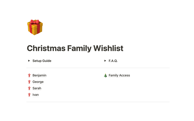Christmas Family Wishlist