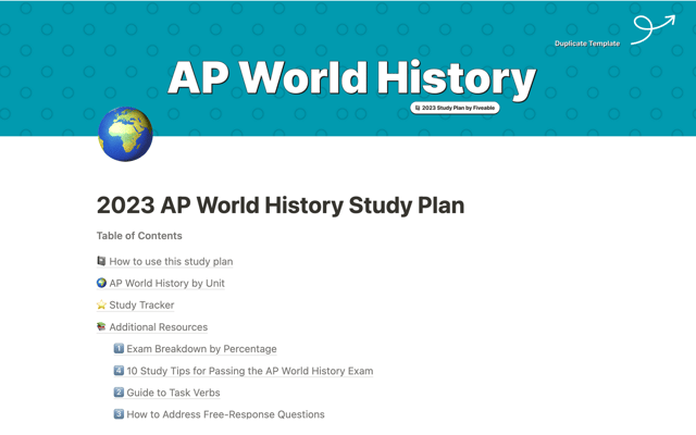 AP World History Study Tracker