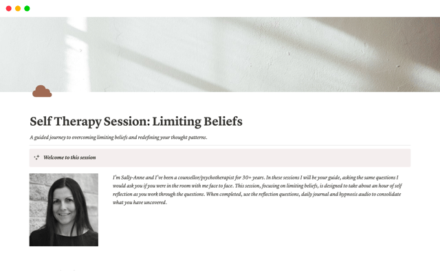 Self Therapy Session Journal | Limiting Beliefs 