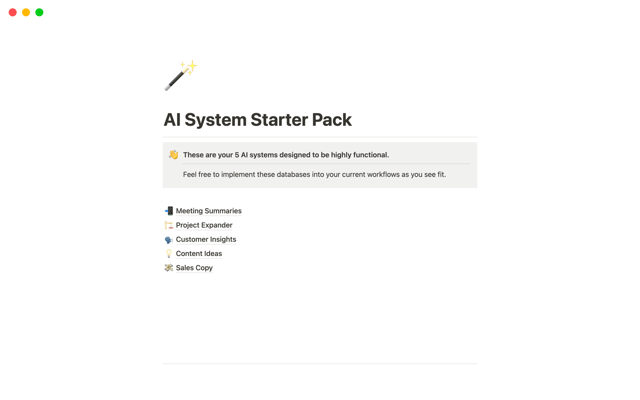 AI System Starter Pack