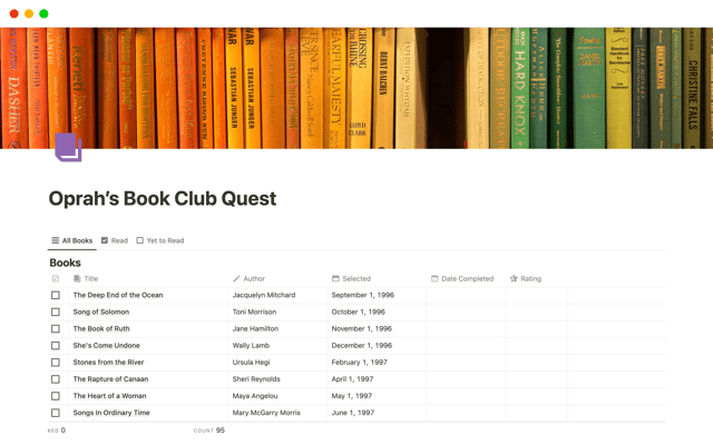 Oprah’s Book Club Quest