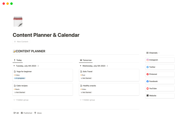 Content Planner & Calendar