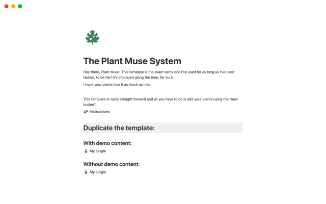 The Plant Muse System
