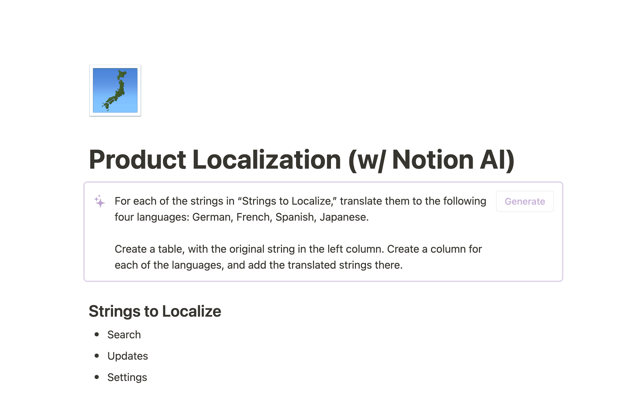Product Localization (w/ Notion AI)