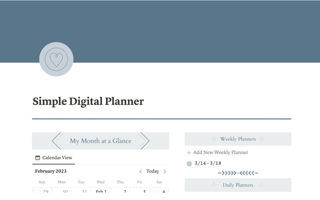 Simple digital planner