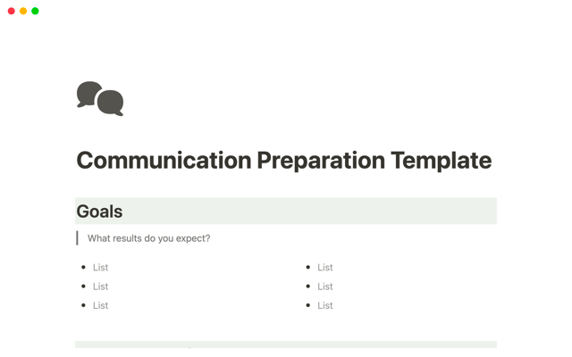 Communication Preparation Template