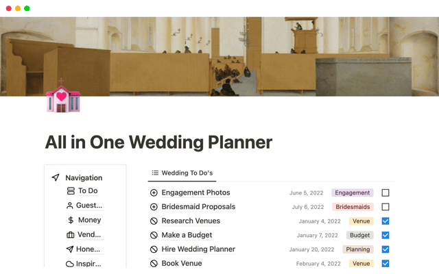 All-in-One Wedding Planner Notion Template