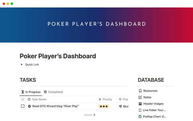 Poker Player's Dashboard