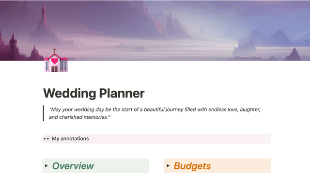 Wedding planner