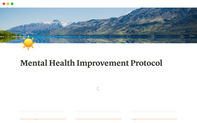 Mental Health Improvement Protocol