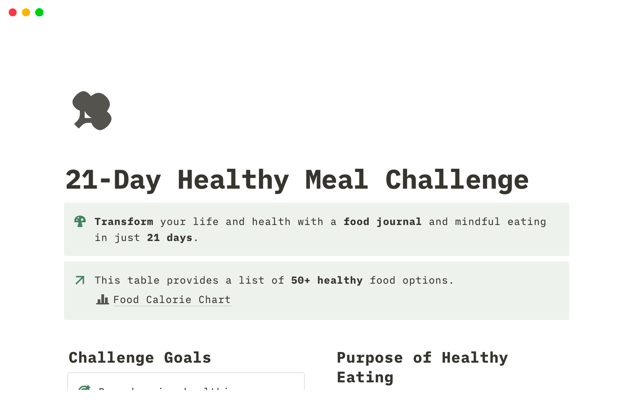 21 Day Healthy Meal Challenge