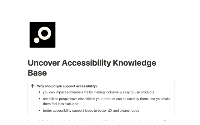 uncover Accessibility - knowledge base