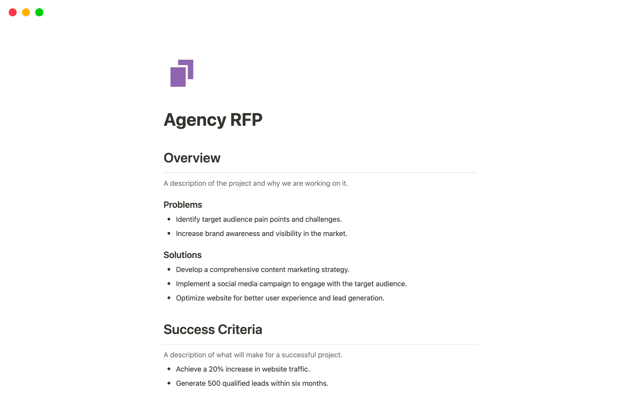 Agency RFP