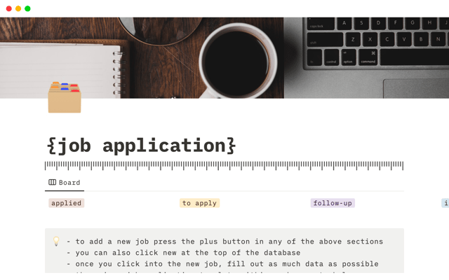 notion job application template