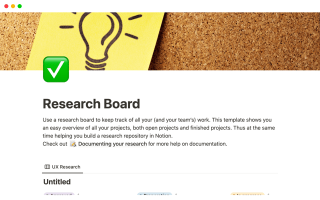 UX Research Board + Repository