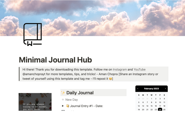 Minimal Journal Hub