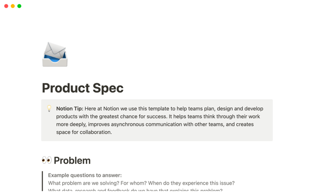 Product Spec