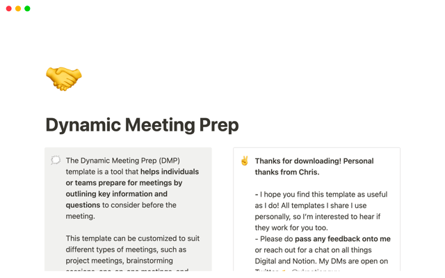 Dynamic Meeting Prep