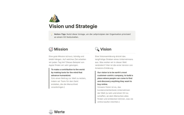 Vision und Strategie