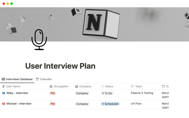 User Interview Plan
