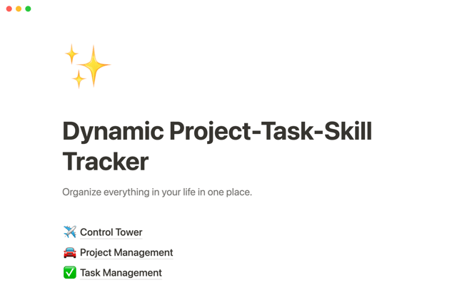 Dynamic project-task-skill tracker