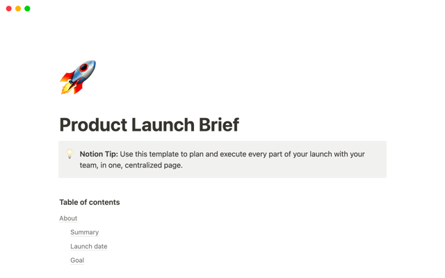 Product Launch Brief