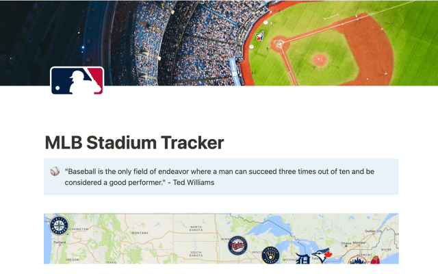 MLB Stadium Tracker