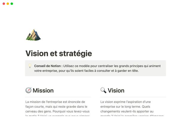 Vision et Stratégie