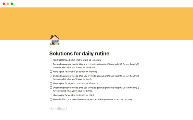 Solutions for daily routine