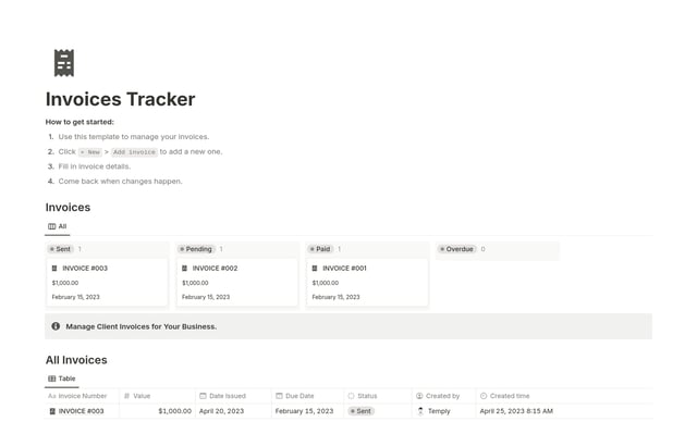 Invoices Tracker