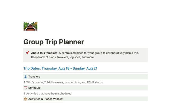 Group trip planner