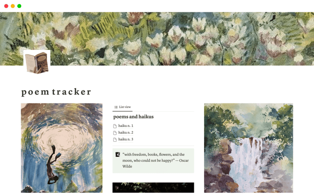 poem tracker