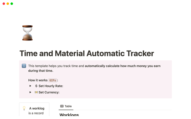 Time and Material Automatic Tracker