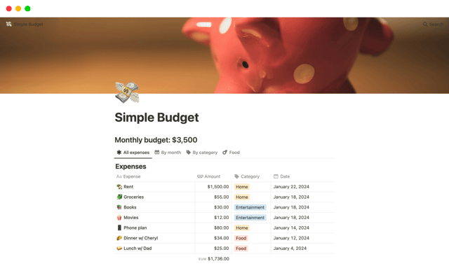 Presupuesto sencillo