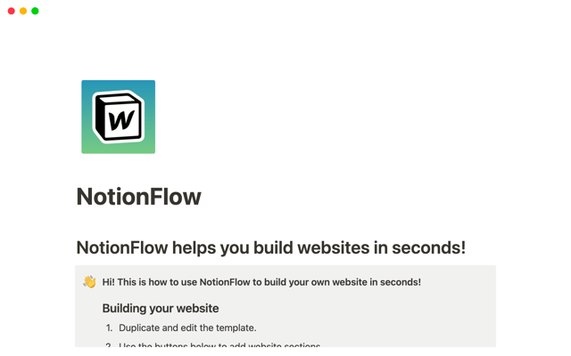 NotionFlow: Build Any Website with just Notion