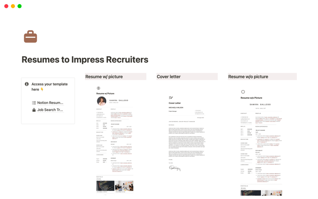 Resumes (CV) + Cover Letter + Portfolio Template
