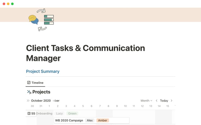 Client tasks & communication manager