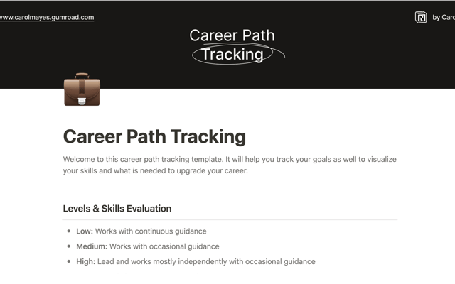 Career Path Tracking Template
