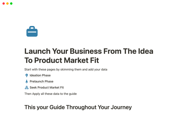 Launch Your Business From The Idea To Product Market Fit