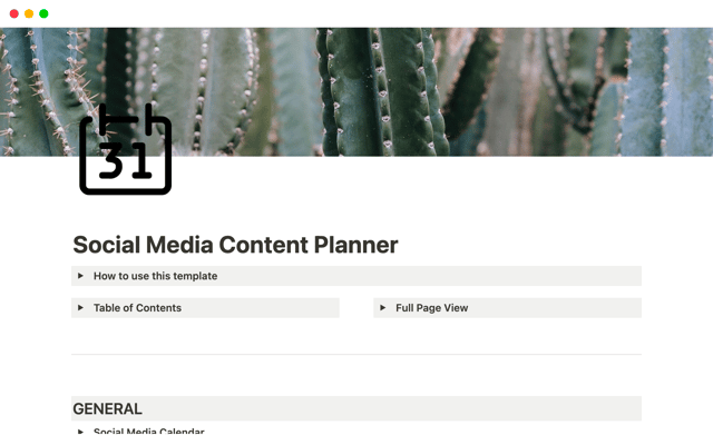Notion Social Media Content Planner | Youtube | Newsletters | Instagram | Tik Tok