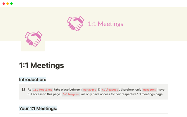 1:1 Meetings