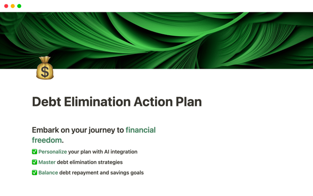 Debt Elimination Action Plan w/ Notion AI